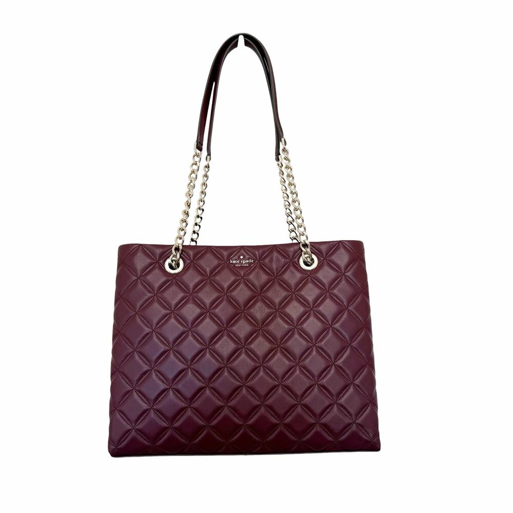 Kate Spade Quilted Natalia Tote Cherry Wood NWT